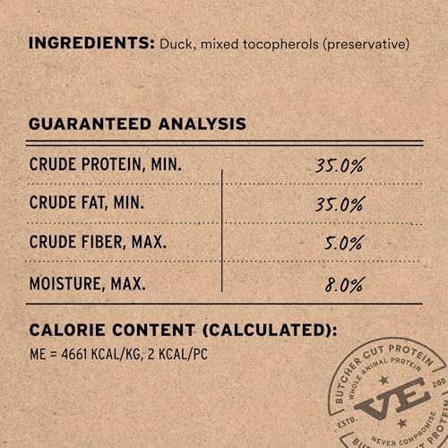 Vital Essentials Freeze Dried Dog Treats, Duck Bites, 5.5 oz Bag
