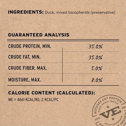 Vital Essentials Freeze Dried Dog Treats, Duck Bites, 2.0 oz Bag