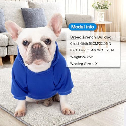 2 Pack Dog Hoodie Warm Hood Dog Sweater Cold Weather Small Dogs Sweatshirt Comfort Pet Clothes for Small Medium Dogs with Pockets Cats Chihuahua Clothes for Male Female Girl Boy Sporty Daily Wear