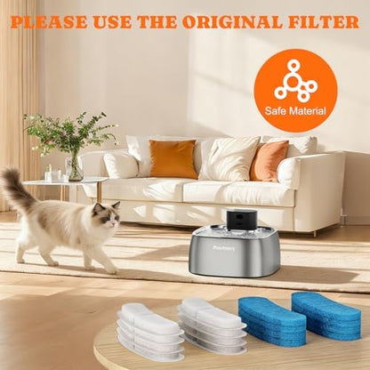 Pawtners 8 Pack Replacement Filters for STR-PT-108A Pumpless Cat Fountain