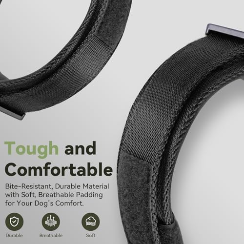 2026 Upgrade Waterproof Tactical AirTag Dog Collar, Built in AirTag Holder