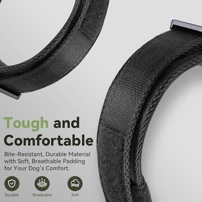 2026 Upgrade Waterproof Tactical AirTag Dog Collar, Built in AirTag Holder