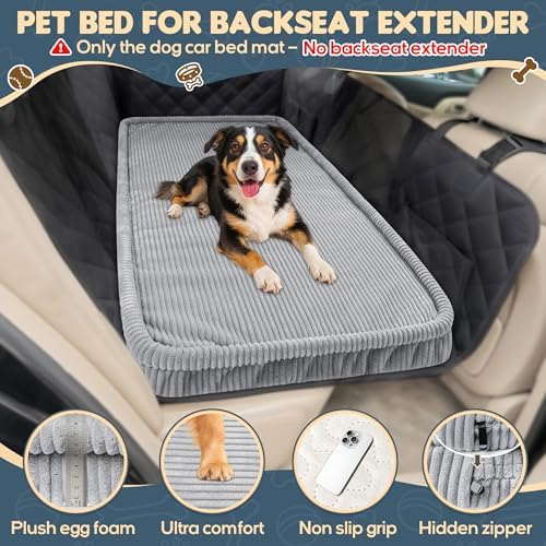 Loiion Dog Car Bed, Non-Slip Backseat Extender Pet Mat 50"x24.6"x2"
