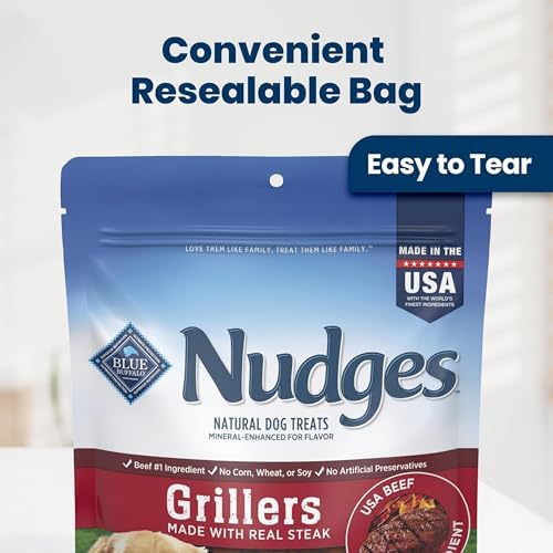 Blue Buffalo Nudges Grillers Steak Dog Treats, 10 oz