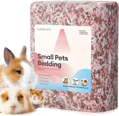 BUCATSTATE Hamster Bedding 70L, Truly 99% Dust-Free Paper Bedding, Blossom