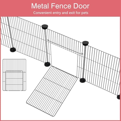 VISCOO 20 Panels Small Animal Playpen, 48" x 24" x 16" Rabbit Cage