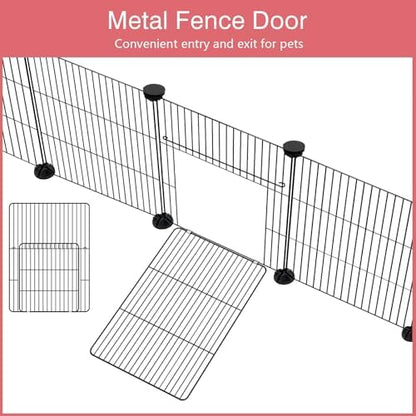 VISCOO 20 Panels Small Animal Playpen, 48" x 24" x 16" Rabbit Cage