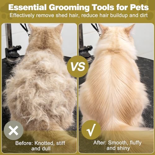 Dog Brush for Shedding, Wood Deshedding Brush for Dogs, 4.3inch