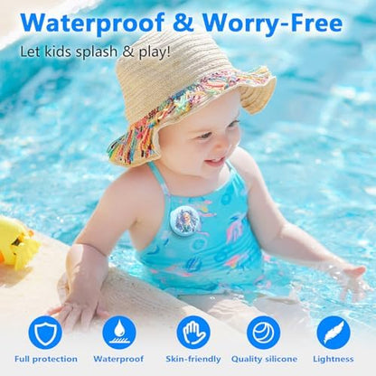 Waterproof for Airtag Holder for Kids - 4 Pack, Cute Cartoon Air Tag Hidden Case with Safety Pin for Clothes, Luggage, Shoes, Backpack, Toddler, Elderly, Fully Hidden AirTag Tracker Case for Kids