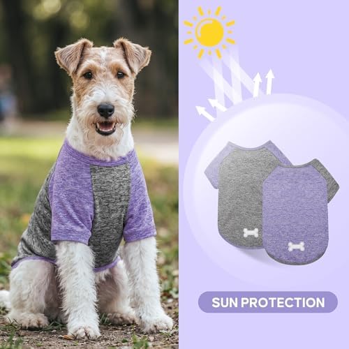 KYEESE 2Pack Dog Shirt for Medium Dogs Sun Protection Tank Top with Sleeves