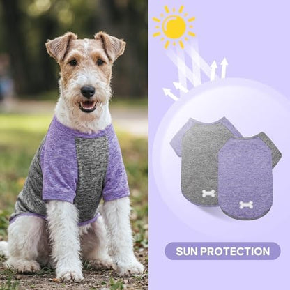 KYEESE 2Pack Dog Shirt for Medium Dogs Sun Protection Tank Top with Sleeves