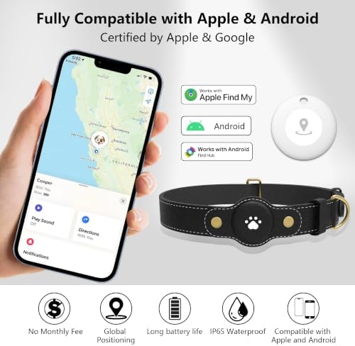 GPS Tracker for Dogs – Smart Dog Collar & Pet Tracker with Real-Time Location, No Monthly Fee, Unlimited Range (iOS & Android) – Fits Small to Large Dogs(Locator Included)