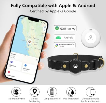 GPS Tracker for Dogs – Smart Dog Collar & Pet Tracker with Real-Time Location, No Monthly Fee, Unlimited Range (iOS & Android) – Fits Small to Large Dogs(Locator Included)