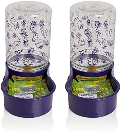 Lixit Reversible Waterer/Feeder for Rabbits and Other Small Animals. (Pack of 2)