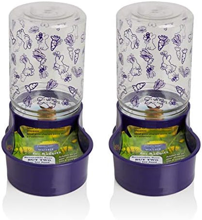 Lixit Reversible Waterer/Feeder for Rabbits and Other Small Animals. (Pack of 2)
