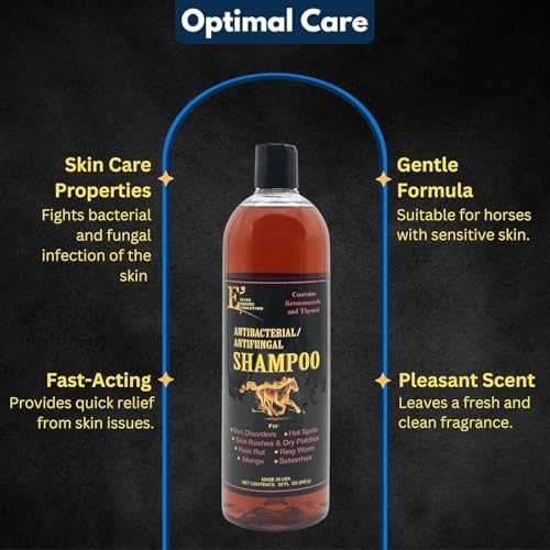 E3 Antibacterial Shampoo + E3 Argan Oil Conditioner Set for Horses and Dogs - Professional Grooming Duo (2 x 32 fl oz) - High-Shine, Detangling & Hydrating Formula for Manes, Tails, and Coats