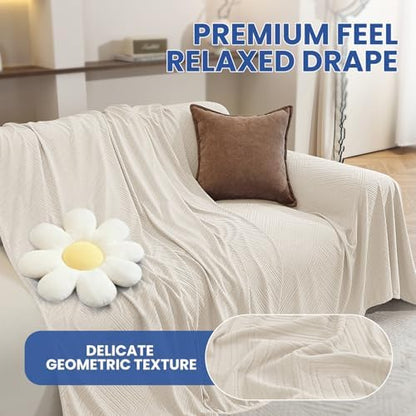 Couch Cover for Dogs, Loveseat 2 Cushion Sofa Cover, Off White