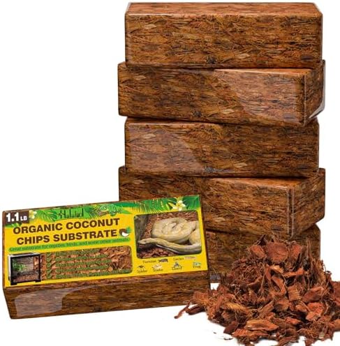 Halatool 6 Pack Coconut Husk for Reptiles, 6.6 LB Coconut Fiber Substrate