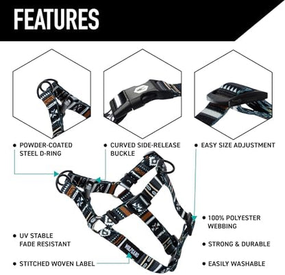 Wolfgang Heavy Duty Adjustable Dog Harness, Pull-Tested to Over 800 lbs for Walking & Training, NewMoon Print, Small