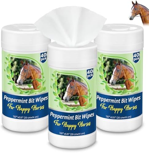 Threlaco 3 Pack Horse Bit Wipes, Peppermint Horse Bit Cleaners