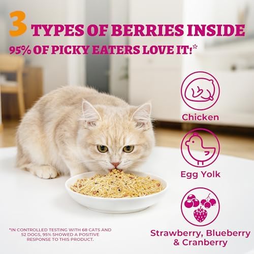 Wellix Freeze Dried Cat & Dog Treats with 3 Berries, 7.05oz