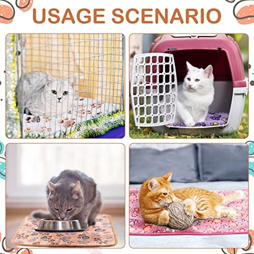 Reginary 4 Pcs Guinea Pig Fleece Cage Liners, Paw Print, 35 x 24 Inch