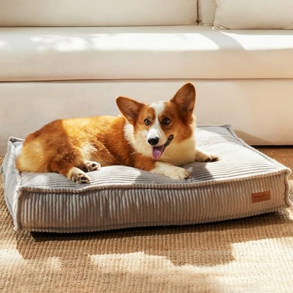 FUKUMARU 5.5-Inch Thick Dog Bed Mat, Cozy Flat Dog Kennel Bed for Crate