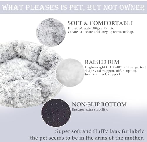 Washable Calming Dog & Cat Bed for Ultra Large Small Medium Size Pet