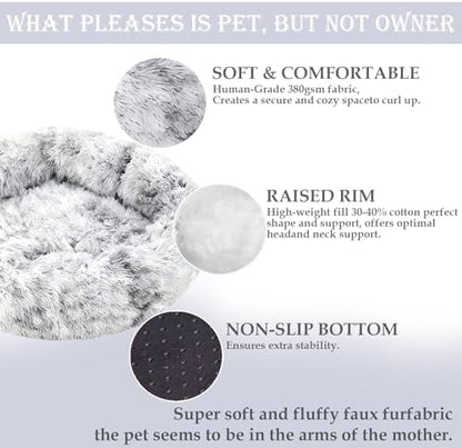 Washable Calming Dog & Cat Bed for Ultra Large Small Medium Size Pet