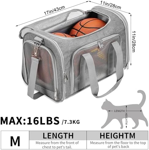 Soft-Sided Cat/Dog/Pet Carrier, Collapsible Pets Travel Carriers