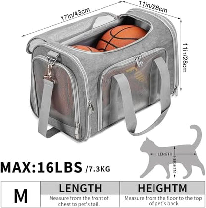 Soft-Sided Cat/Dog/Pet Carrier, Collapsible Pets Travel Carriers