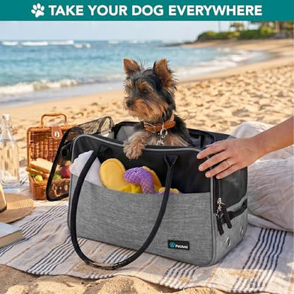 PetAmi Small Dog Purse Carrier with Pockets, Airline Approved, Grey