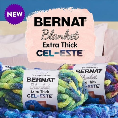 Bernat Blanket Extra Thick Cel-Este Chunky Yarn, Nebula Blue, 2-Pack
