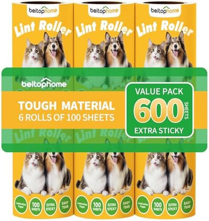 Lint Roller Refills for Pet Hair, 600 Sheets, Standard Size