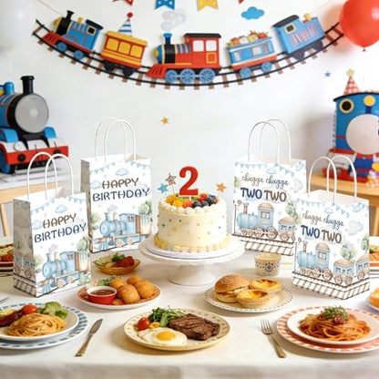 16Pcs Train 2nd Bday Party Favor Bags Chugga Chugga Two Two Goodie Bags