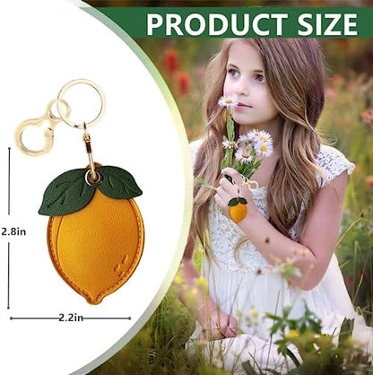 BORKUANA PU Leather Keychain Holder Protective Case Compatible with AirTag