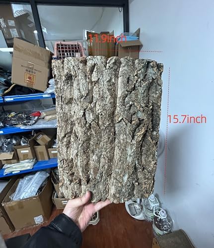 AWXZOM 2pcs Large Cork Bark Terrarium Background 15.7x11.9inch, Natural Cork bark for Reptiles Background Climbing Wall for Chameleons Lizards Turtle Beared Dragon Snake Reptile Tank Background