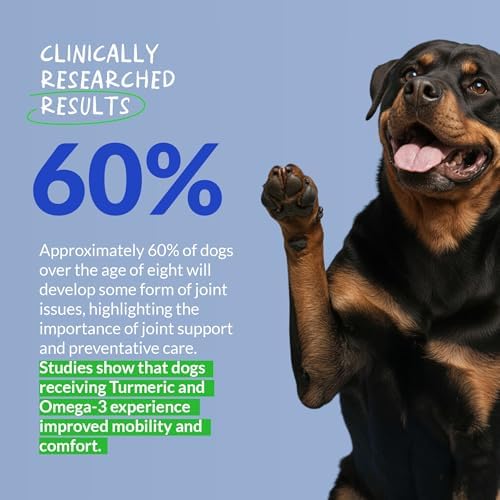 Turmeric for Dogs 90 Soft Chews - Joint, Anti-Inflammatory & Collagen