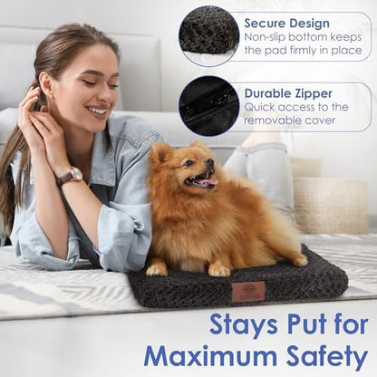 American Kennel Club Orthopedic Memory Foam Dog Crate Bed, Egg Crate Foam, Washable Cover, Non-Skid Bottom, Relieves Joint Pain, Breathable, Durable, 24x19, Black