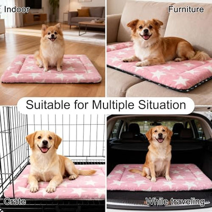 Dog Crate Pad Washable Cat Dog Pet Bed for Crate kennel Medium Mat 30inPink