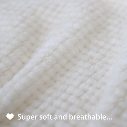 furrybaby Dog Blankets for Small Dogs & Cats for Couch, Reversible Flannel Blankets for Pets 24x32 Inch, Cat Blankets for Indoor Cats Washable(White)