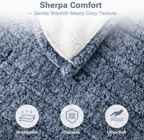 True North by Sleep Philosophy Heated Throw Blanket, 50 x 60, Blue
