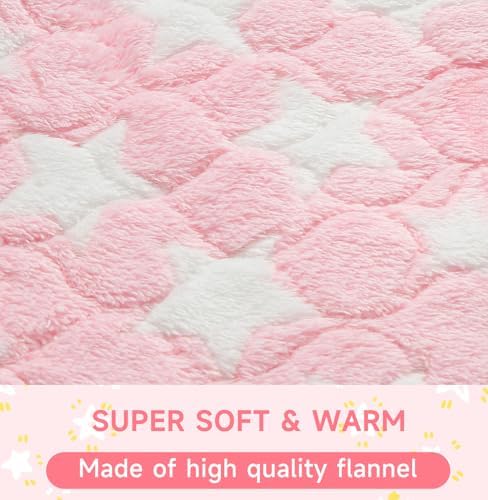 Homimp 2 Pack Guinea Pig Bed, Waterproof Reusable Small Animal Bed,Super Absorbent Pee Pad Mat for Rabbit Bunny Hamster Rat Hedgehog Chinchilla,Washable Fleece Cage Liners, Pink 24"x47"
