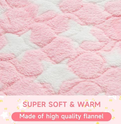 Homimp 2 Pack Guinea Pig Bed, Waterproof Reusable Small Animal Bed,Super Absorbent Pee Pad Mat for Rabbit Bunny Hamster Rat Hedgehog Chinchilla,Washable Fleece Cage Liners, Pink 24"x47"