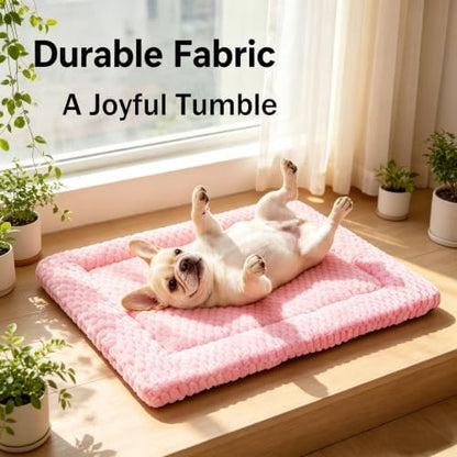 Dog Bed Mat - Durable & Cute Crate Dog Beds for Small Dogs & Cats, Comfortable Kennel Pad for Home, Crate & Travel