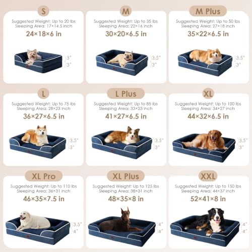 EHEYCIGA Orthopedic XXL Dog Bed, Waterproof Washable XL Big Pet Bed 46"