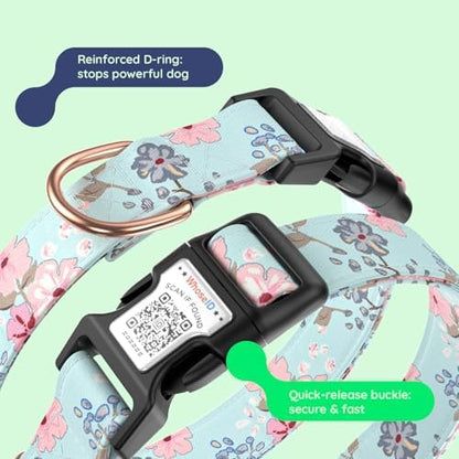 Premium AirTag Dog Collar,with IP68 Waterproof Airtag Holder,Stylish Design