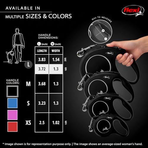 FLEXI® Classic Tape Retractable Dog Leash, Large, 16 ft - Black