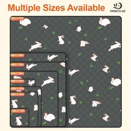 2-Pack Guinea Pig Cage Liner, 31in x 36in Fast Absorption Washable Bedding Pee Pads for Dogs Puppy Rabbit Small Animal Cage Mat, Leakproof & Non-Slip