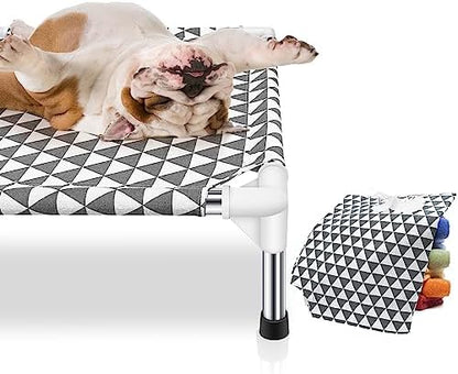 Kuntrust Elevated Outdoor Dog Bed, Medium Size, Cotton Material, Non-Slip Feet, Fits up to 70lbs